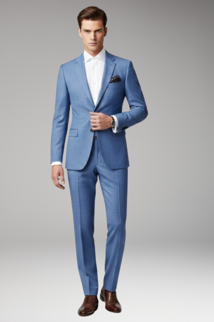 Men’s Suit with Slim Fit and Peak Lapels