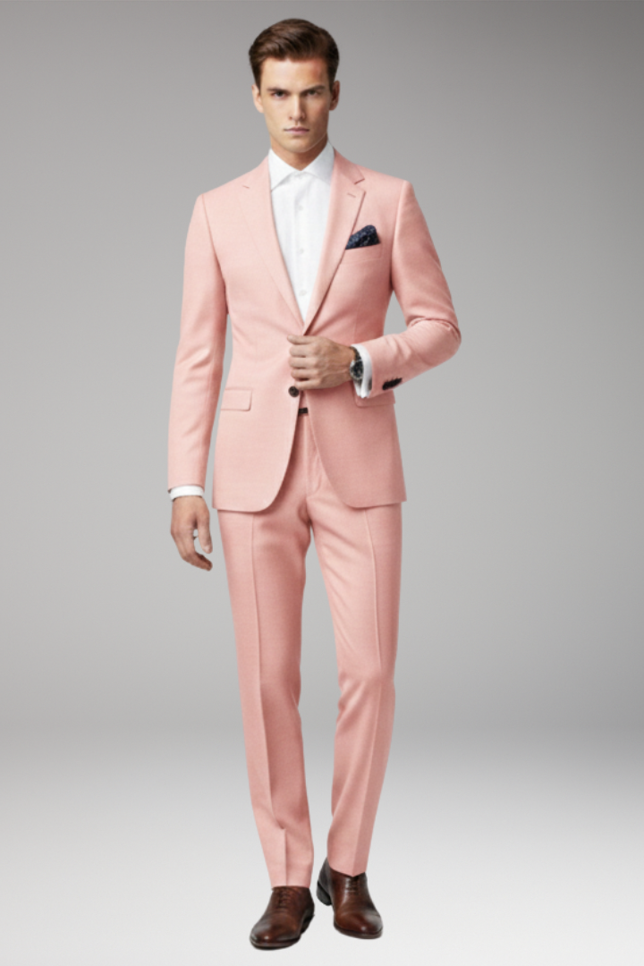 Men’s Suit with Slim Fit and Peak Lapels