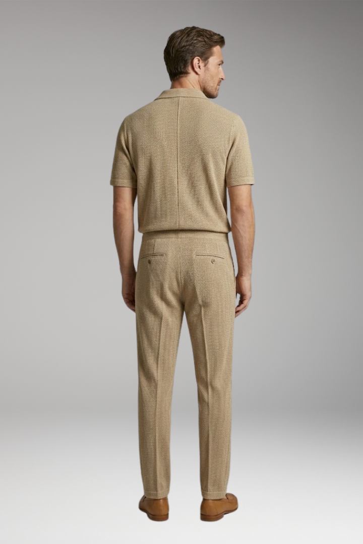 Men's Summer Set with Short-Sleeve Shirt and Relaxed Fit Trousers