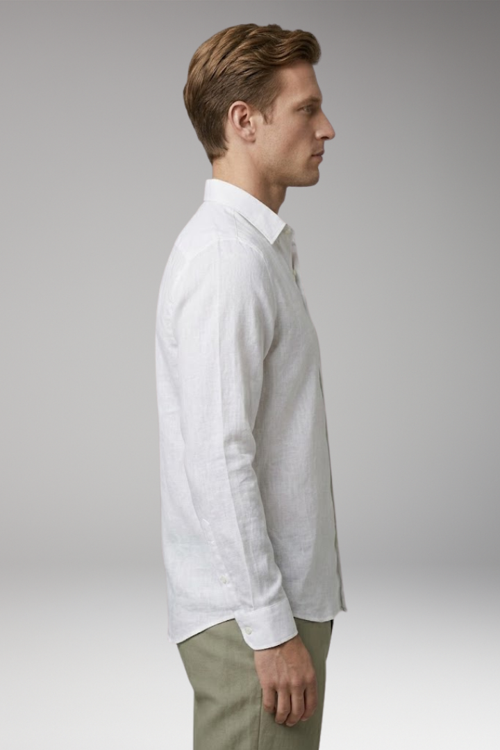 Men's Summer Shirt with Stand-up Collar and Rollable Sleeves