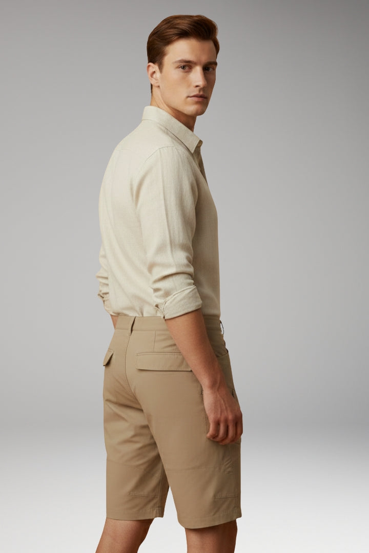 Men's Summer Shorts with Adjustable Waistband and Zippered Pockets
