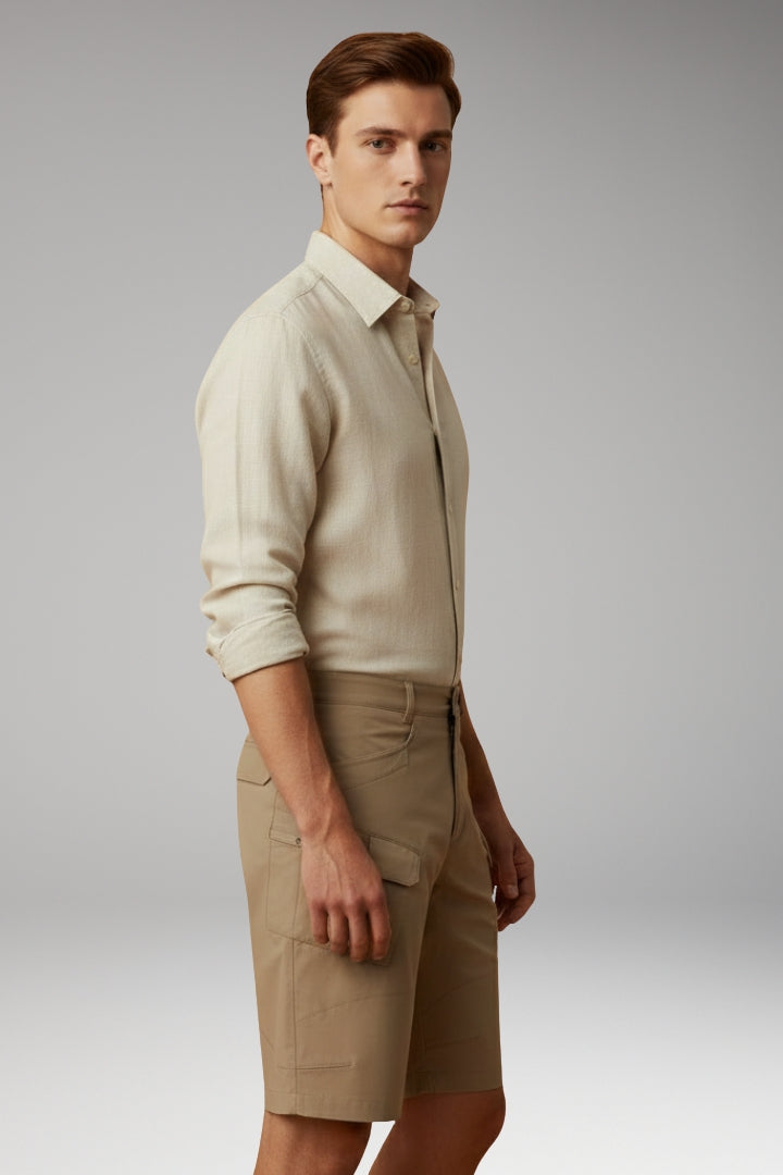 Men's Summer Shorts with Adjustable Waistband and Zippered Pockets