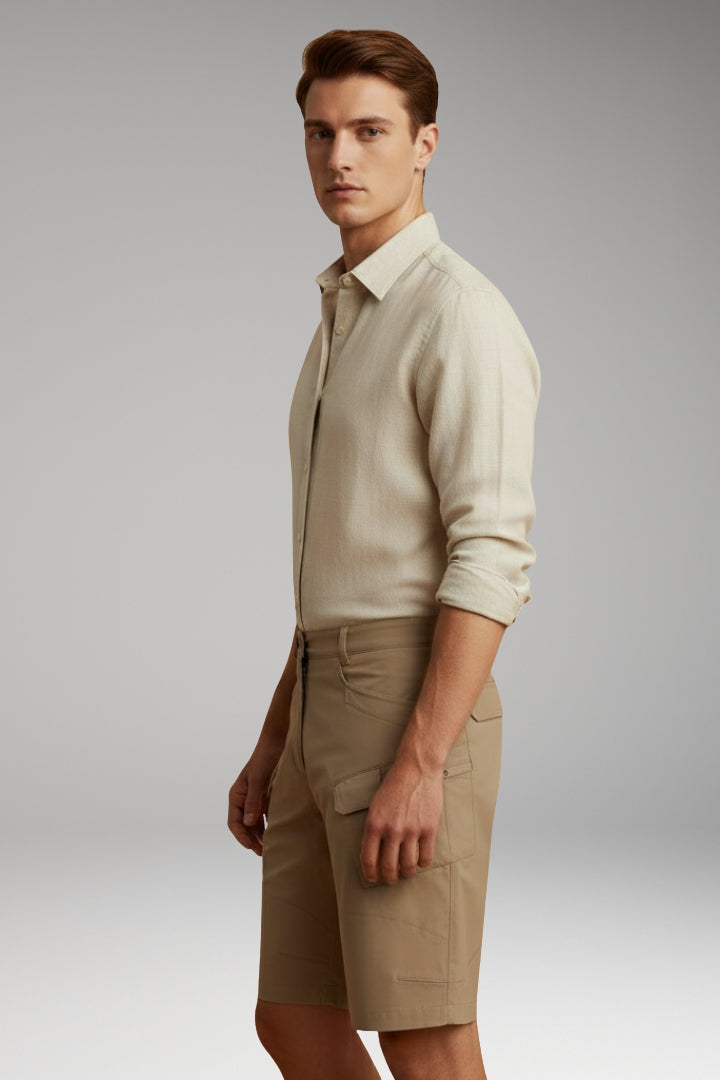 Men's Summer Shorts with Adjustable Waistband and Zippered Pockets