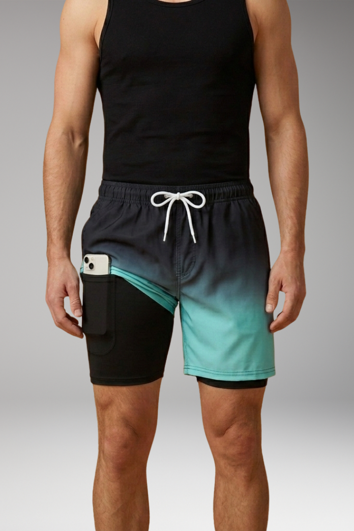 Men’s Summer Shorts with Drawstring Waistband and Vibrant Printed Design