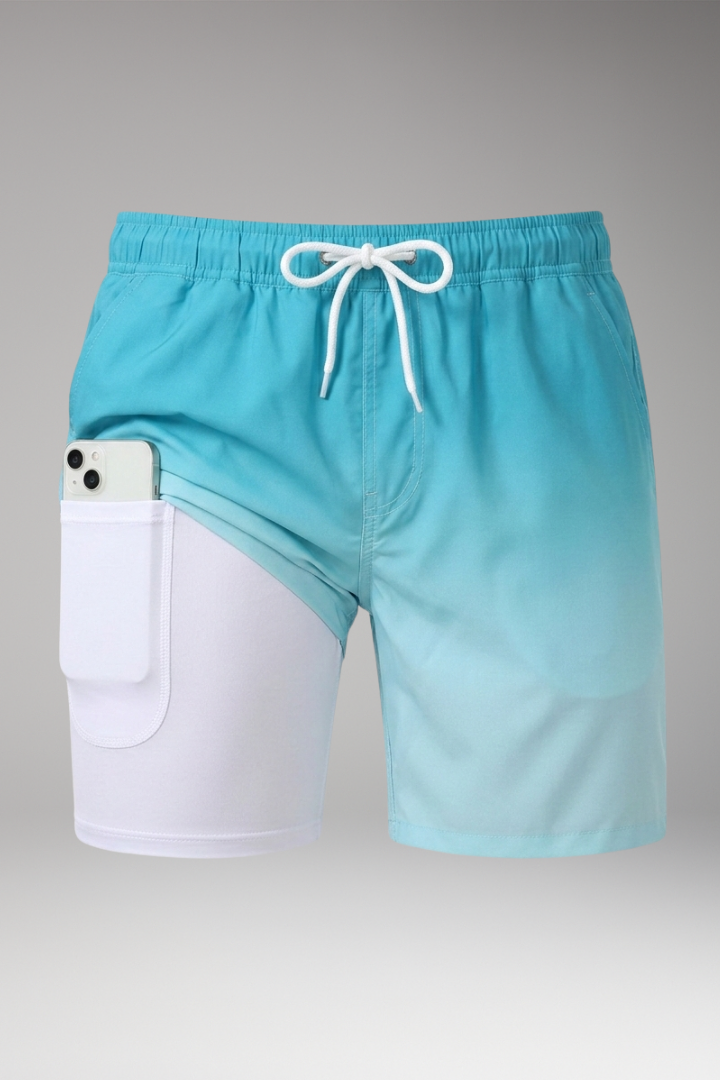 Men’s Summer Shorts with Drawstring Waistband and Vibrant Printed Design