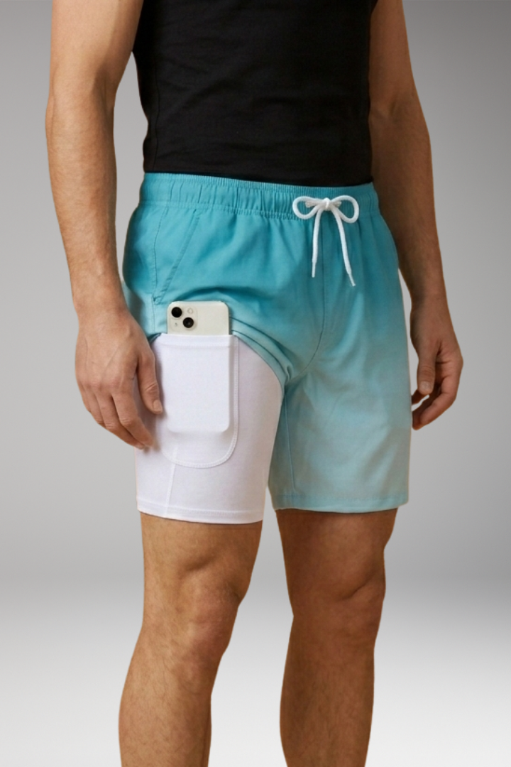Men’s Summer Shorts with Drawstring Waistband and Vibrant Printed Design
