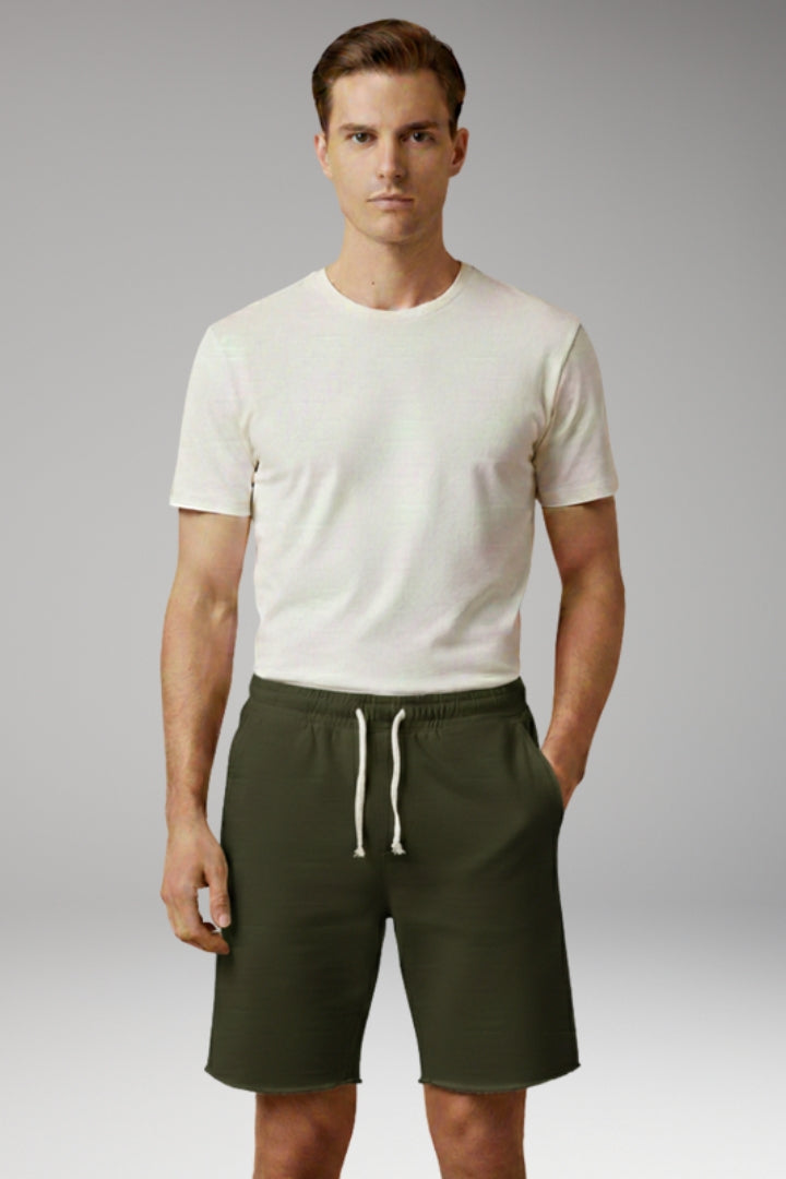 Men's Summer Shorts with Elastic Waistband and Drawstring