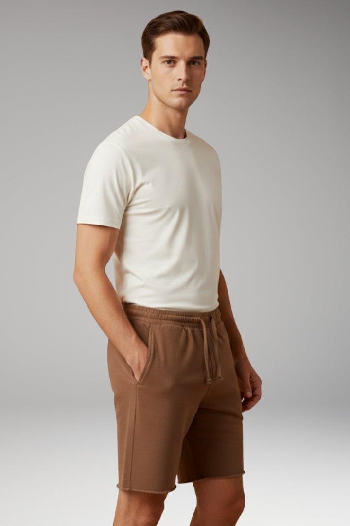 Men's Summer Shorts with Elastic Waistband and Drawstring