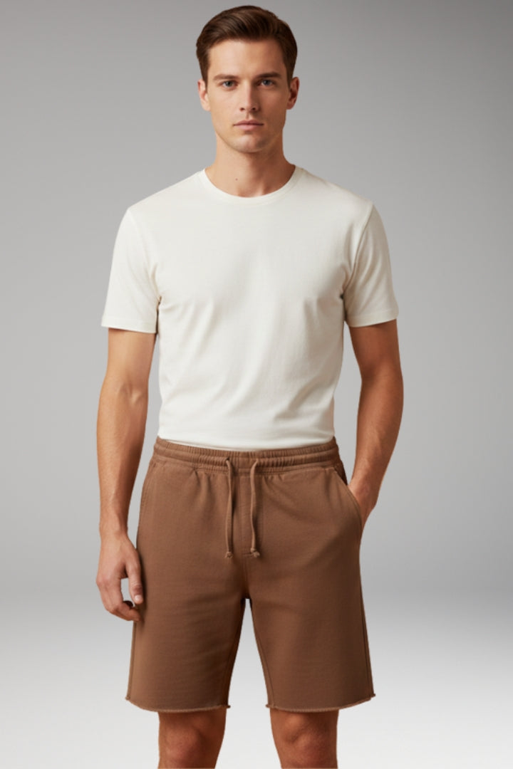 Men's Summer Shorts with Elastic Waistband and Drawstring