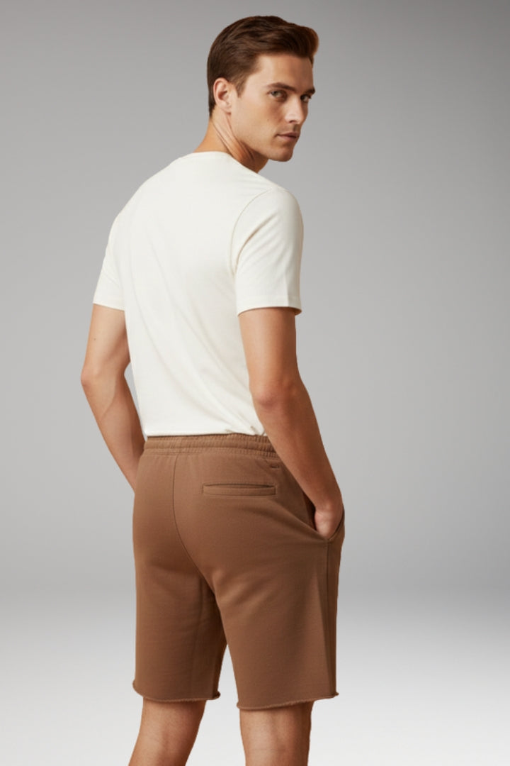Men's Summer Shorts with Elastic Waistband and Drawstring