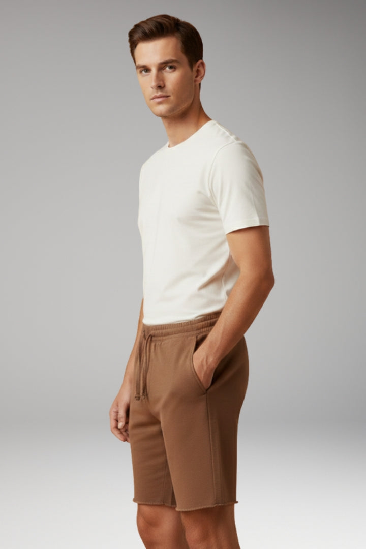 Men's Summer Shorts with Elastic Waistband and Drawstring