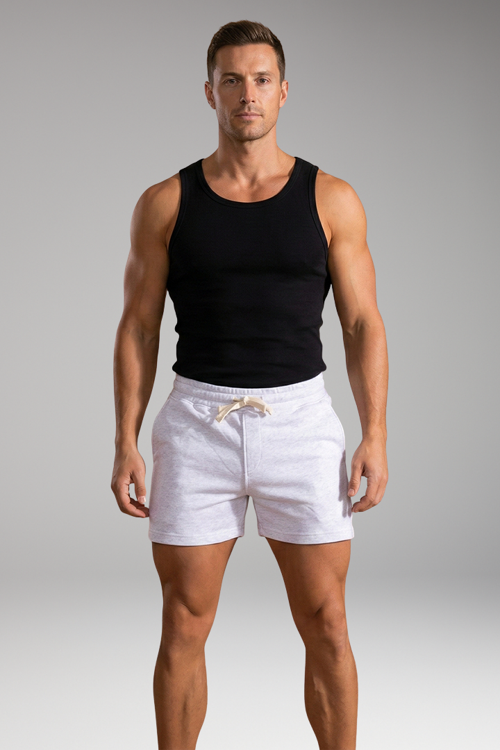 Men's Summer Shorts with Elastic Waistband and Drawstring