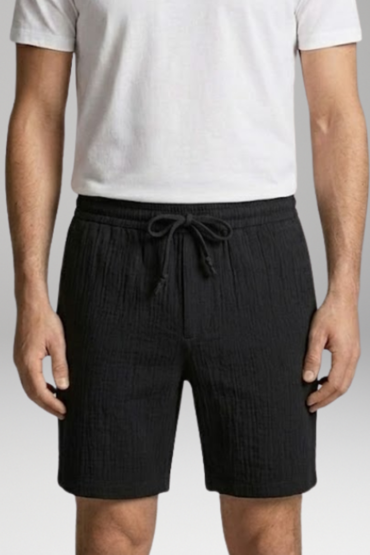 Men's Summer Shorts with Elastic Waistband and Drawstring