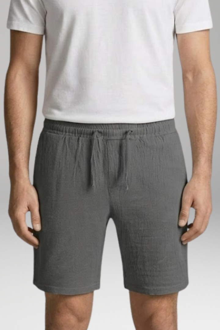 Men's Summer Shorts with Elastic Waistband and Drawstring