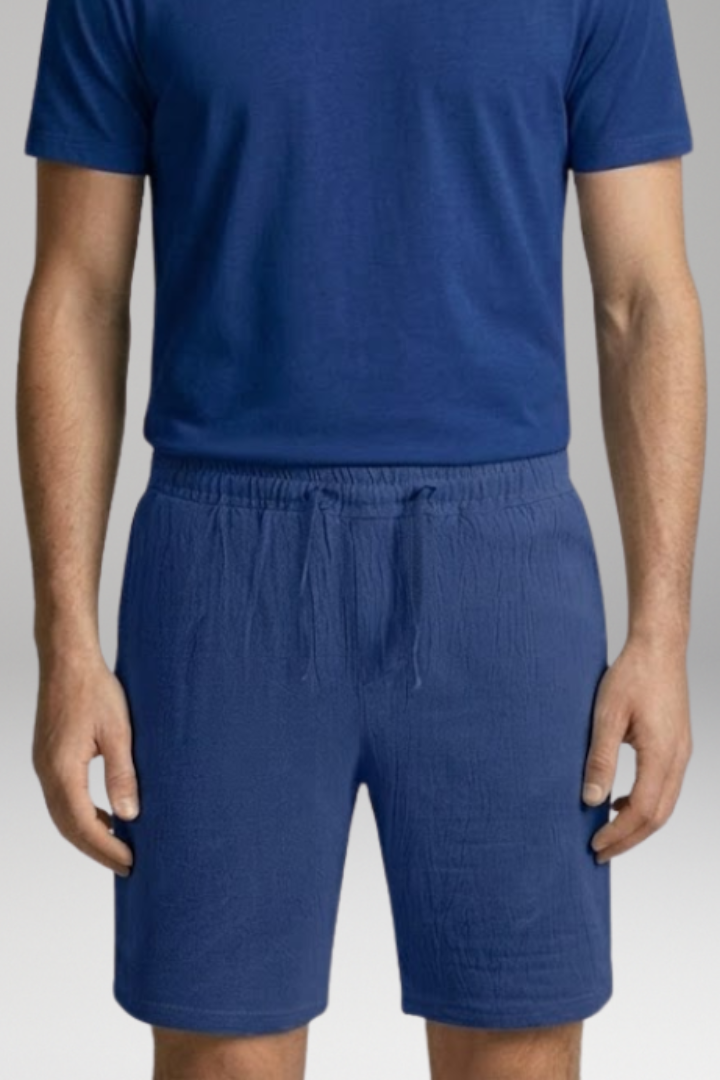 Men's Summer Shorts with Elastic Waistband and Drawstring