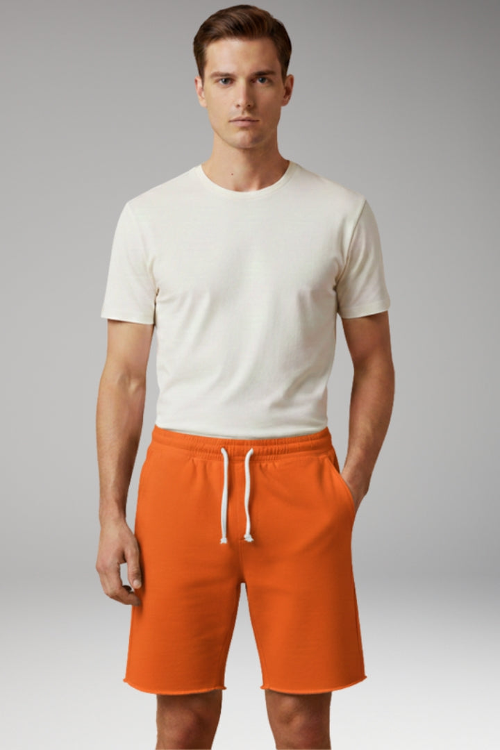 Men's Summer Shorts with Elastic Waistband and Drawstring