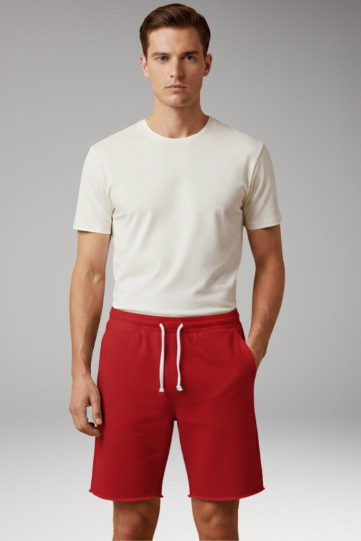 Men's Summer Shorts with Elastic Waistband and Drawstring