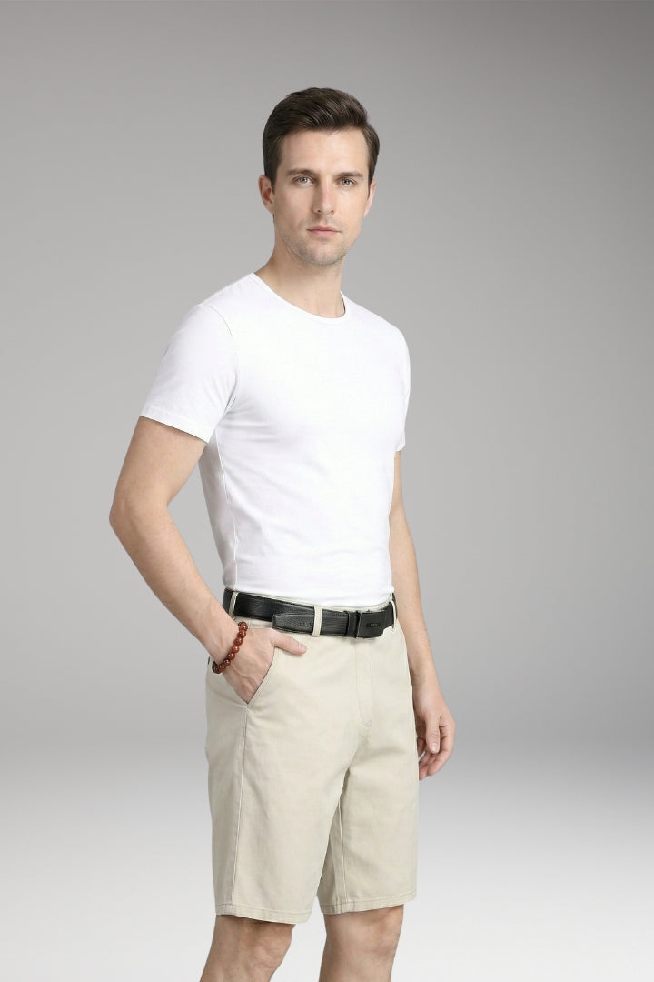 Men's Summer Shorts with Zip Closure and Slim Fit