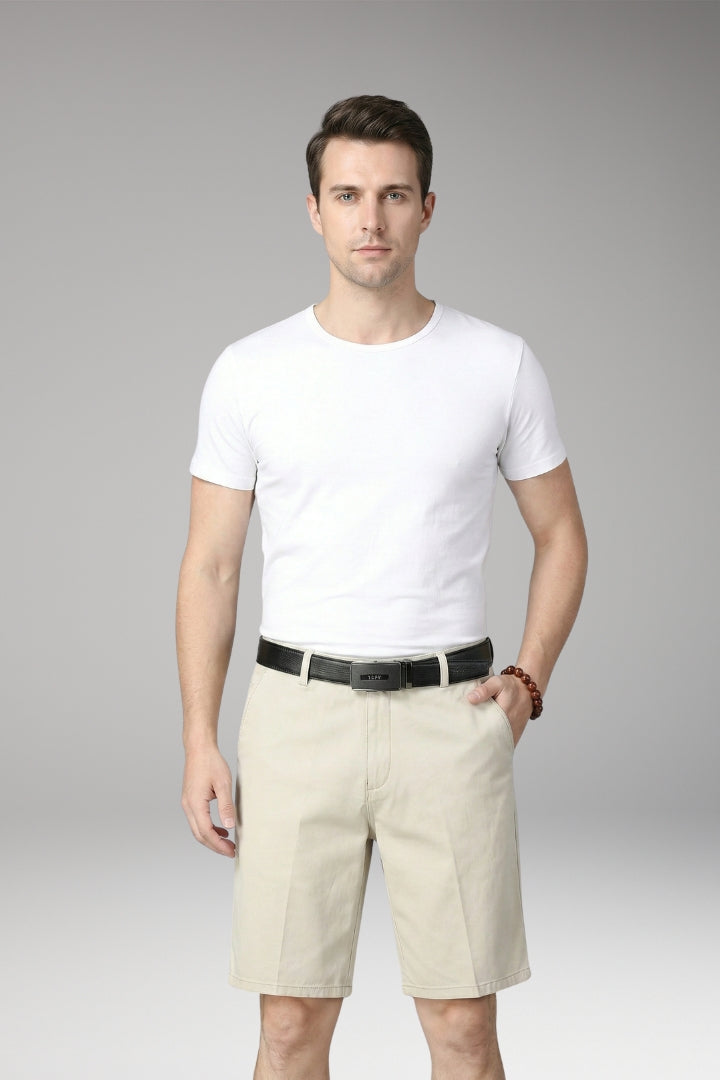 Men's Summer Shorts with Zip Closure and Slim Fit
