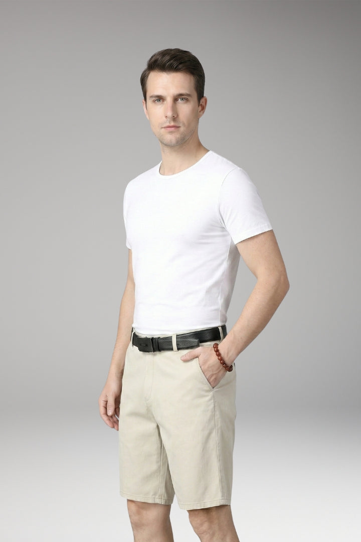 Men's Summer Shorts with Zip Closure and Slim Fit