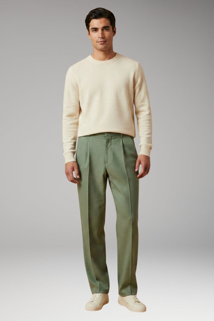 Men’s Summer Trousers with Wide-Leg and Elastic Waistband