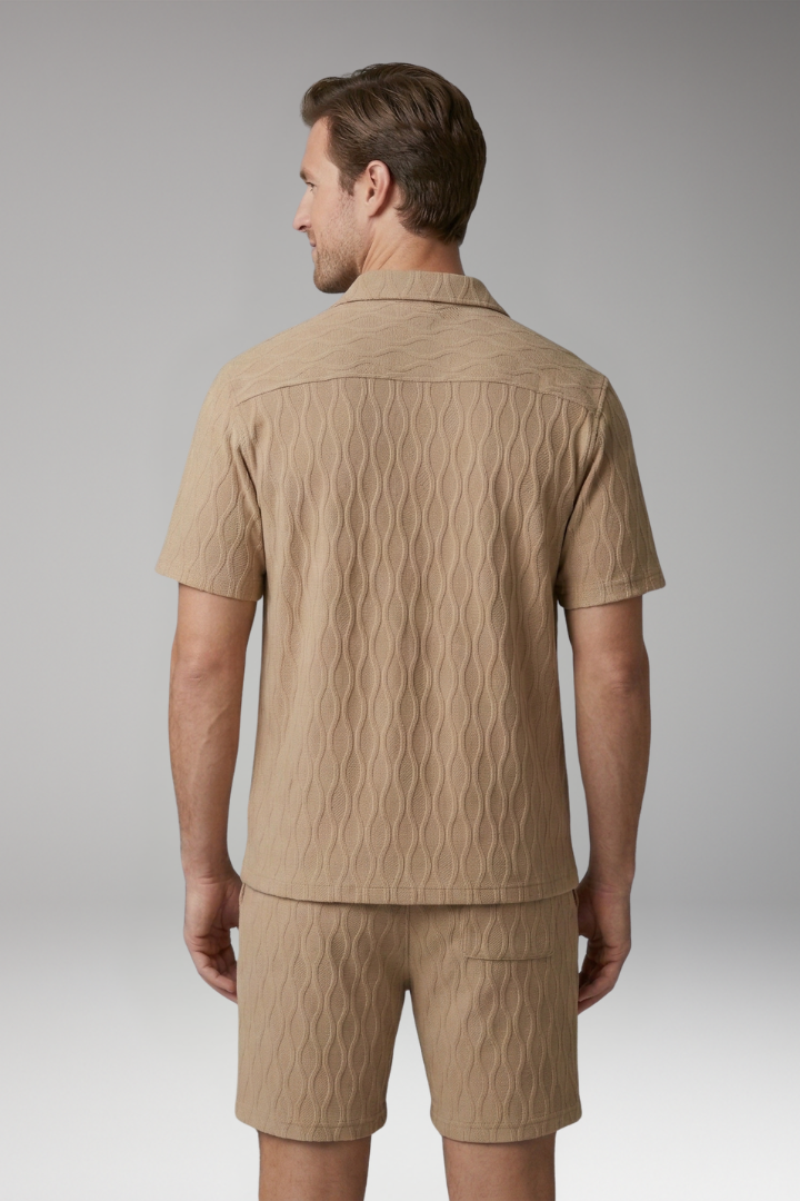 Men’s Summer Two-Piece Set with Button-Up Shirt