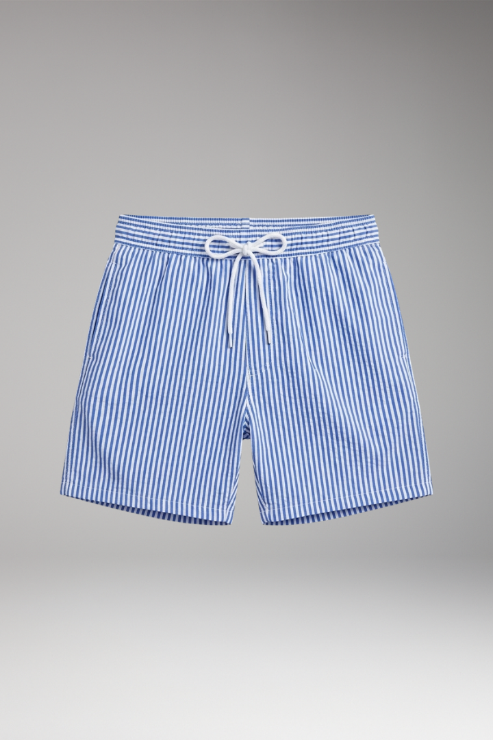 Men’s Surf Shorts with Elastic Waistband and Striped Design
