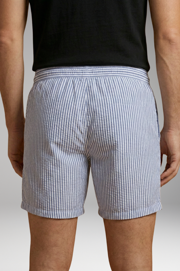 Men’s Surf Shorts with Elastic Waistband and Striped Design