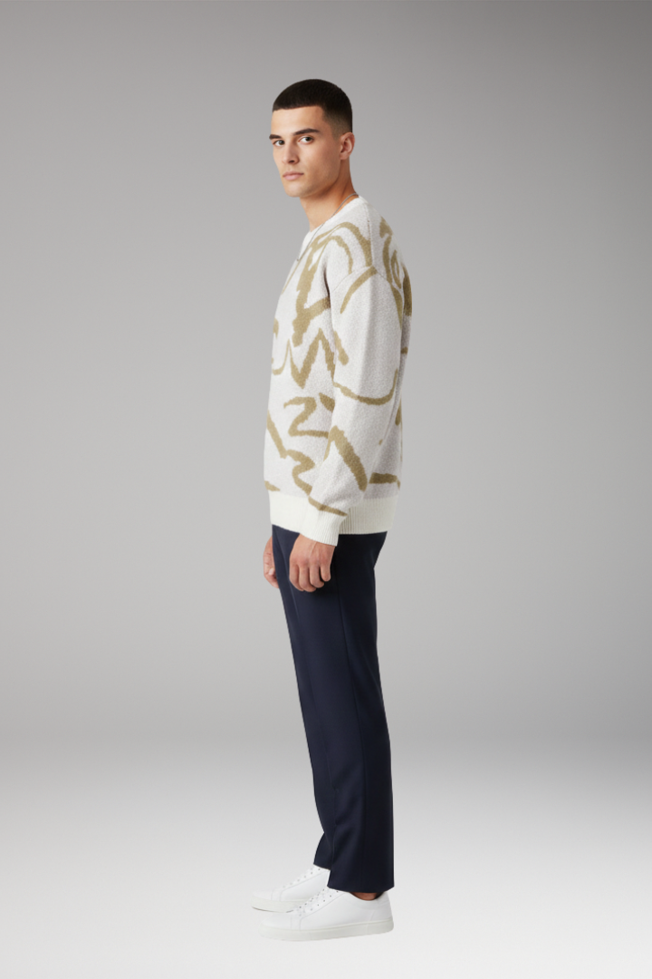 Men’s Jumper with Crew Neck and Long Sleeves