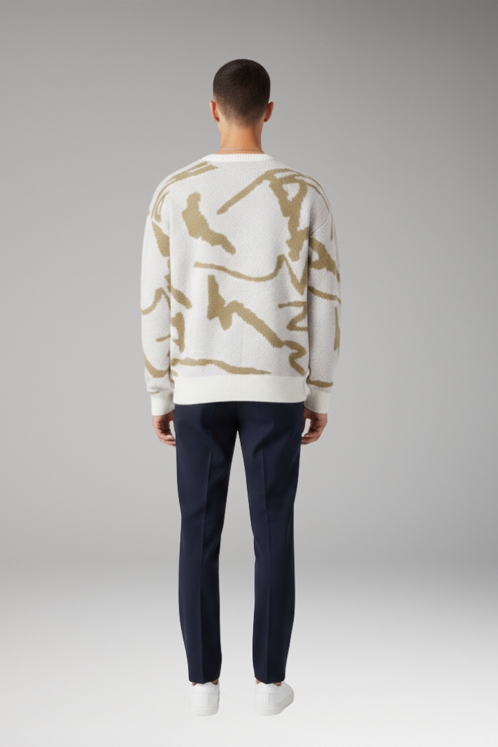 Men’s Jumper with Crew Neck and Long Sleeves
