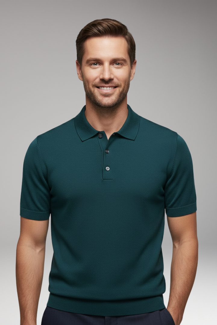 Men’s Jumper with High Neck and Ribbed Trim