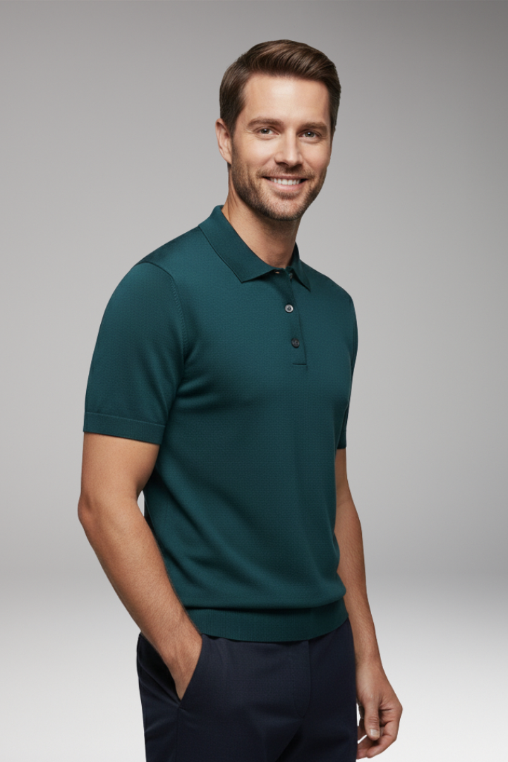 Men’s Jumper with High Neck and Ribbed Trim