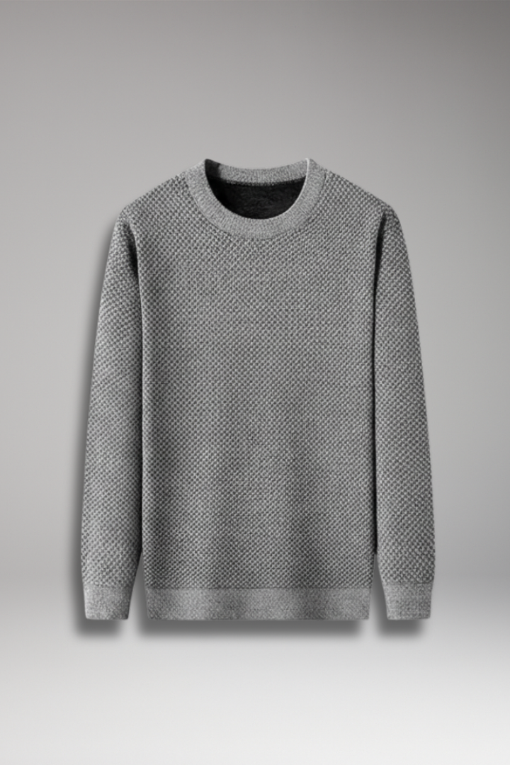Men’s Jumper with Textured Knit and Long Sleeves