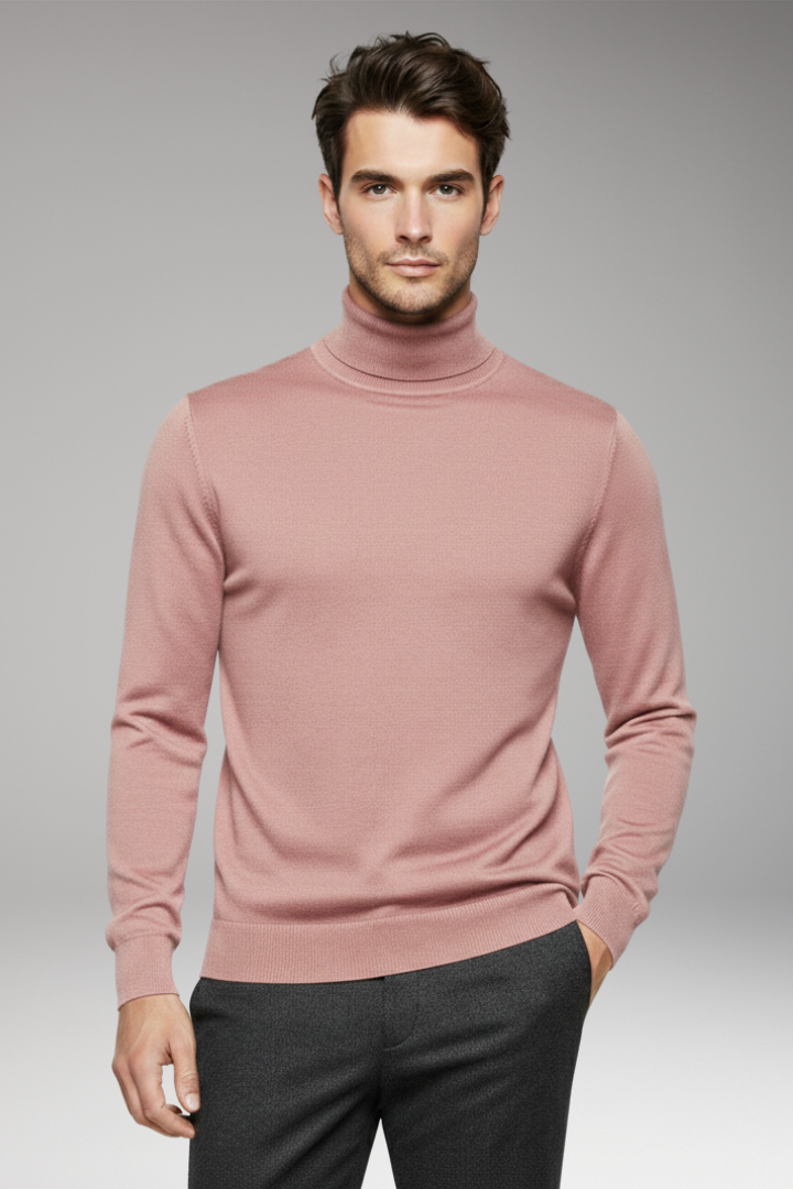 Men’s Jumper with Turtleneck and Long Sleeves