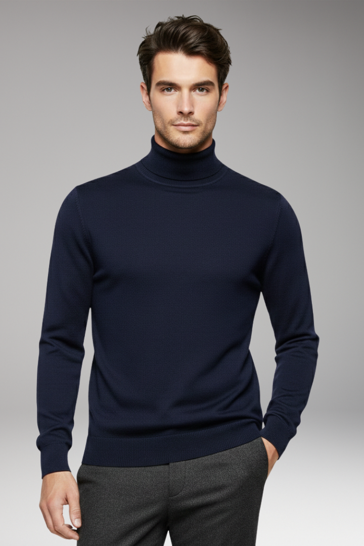 Men’s Jumper with Turtleneck and Long Sleeves