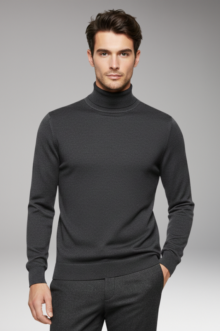 Men’s Jumper with Turtleneck and Long Sleeves