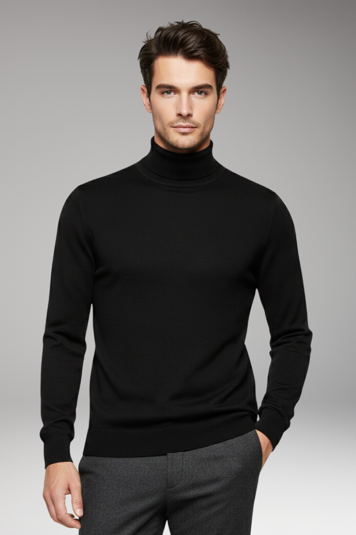 Men’s Jumper with Turtleneck and Long Sleeves