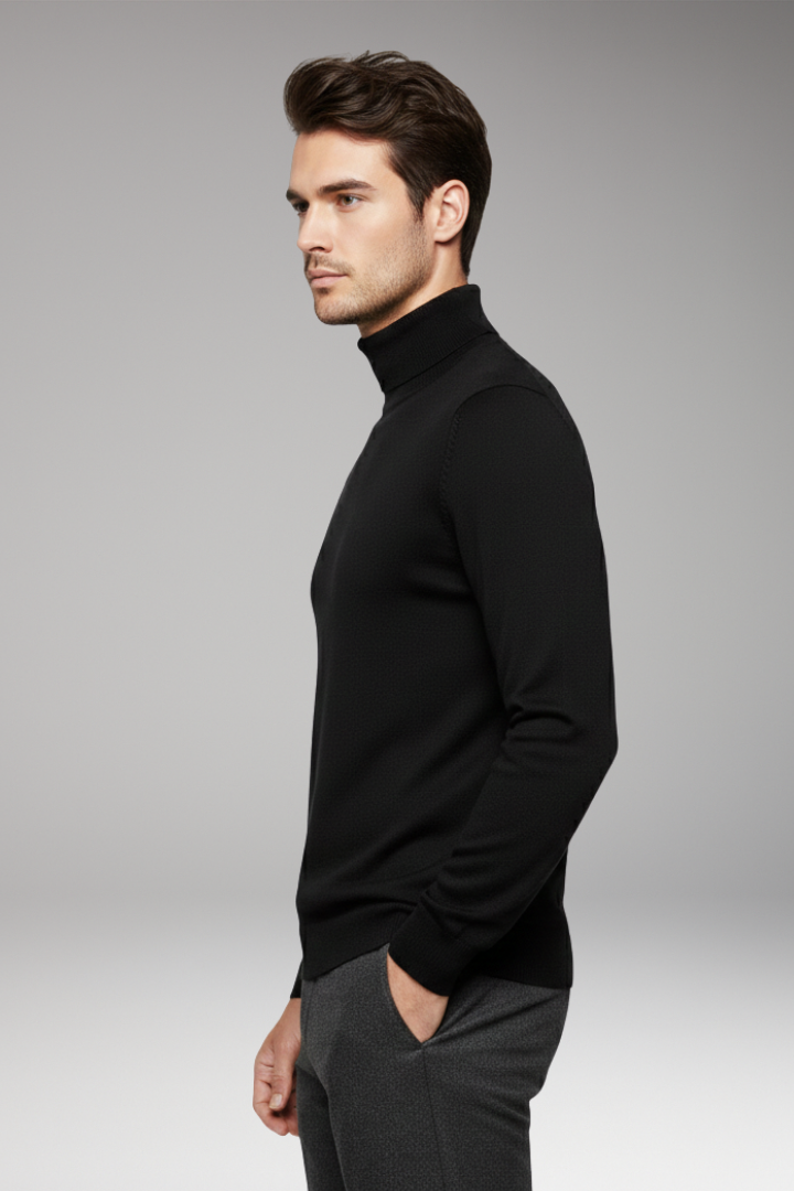 Men’s Jumper with Turtleneck and Long Sleeves