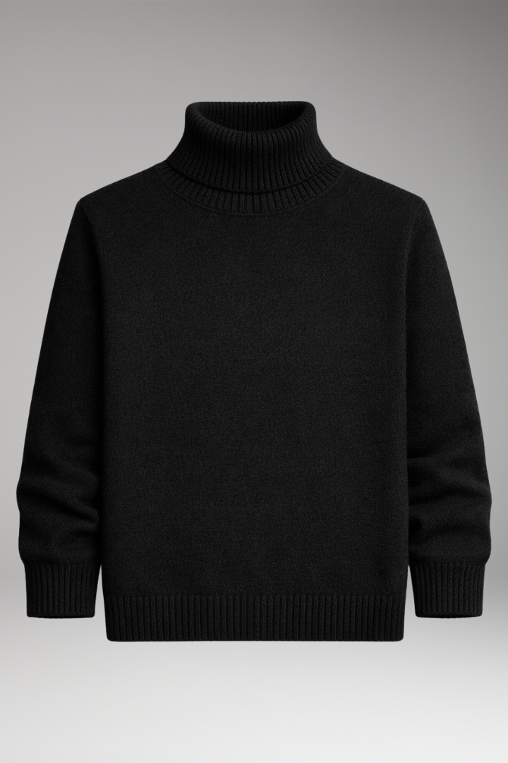 Men's Jumper with Turtleneck and Ribbed Cuffs