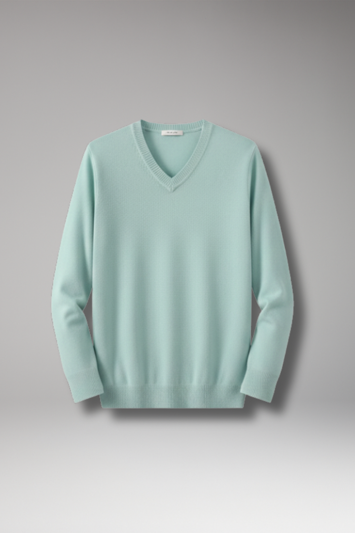 Men's Jumper with V Neck and Loose Fit