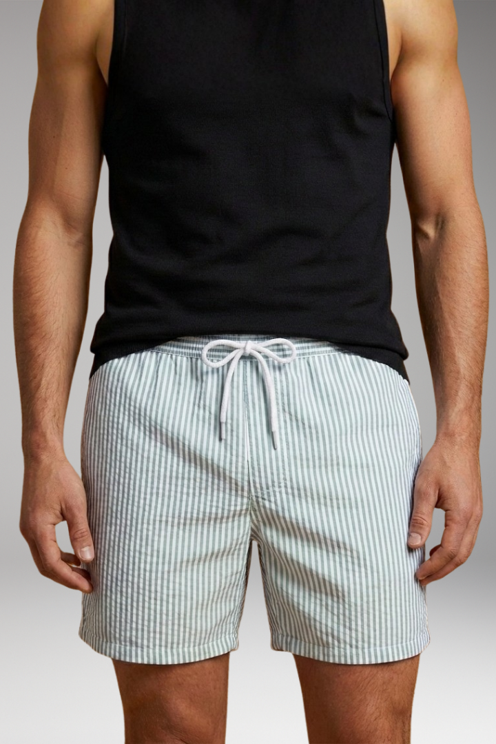 Men’s Swim Shorts with Elastic Waistband and Drawstring