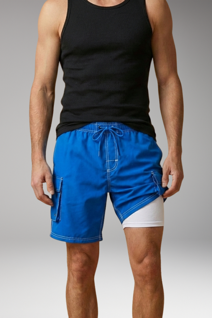 Men’s Swim Shorts with Elastic Waistband and Drawstring