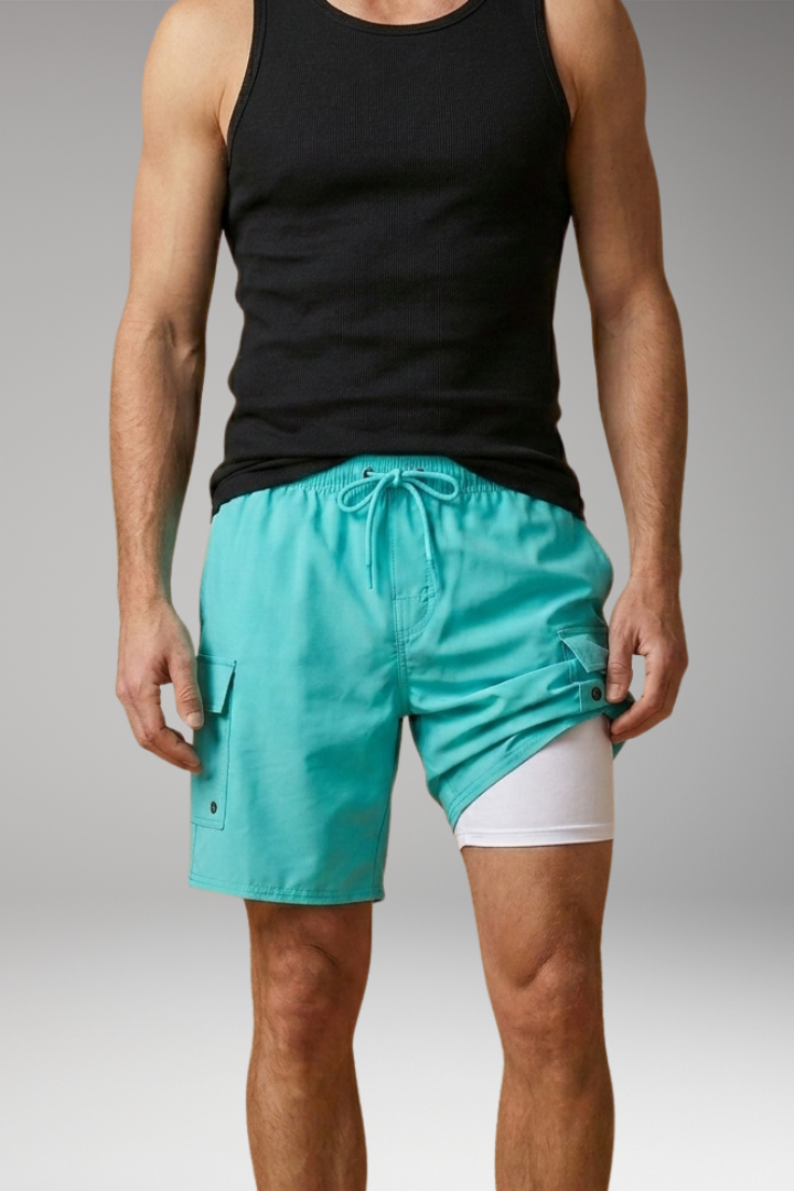 Men’s Swim Shorts with Elastic Waistband and Drawstring