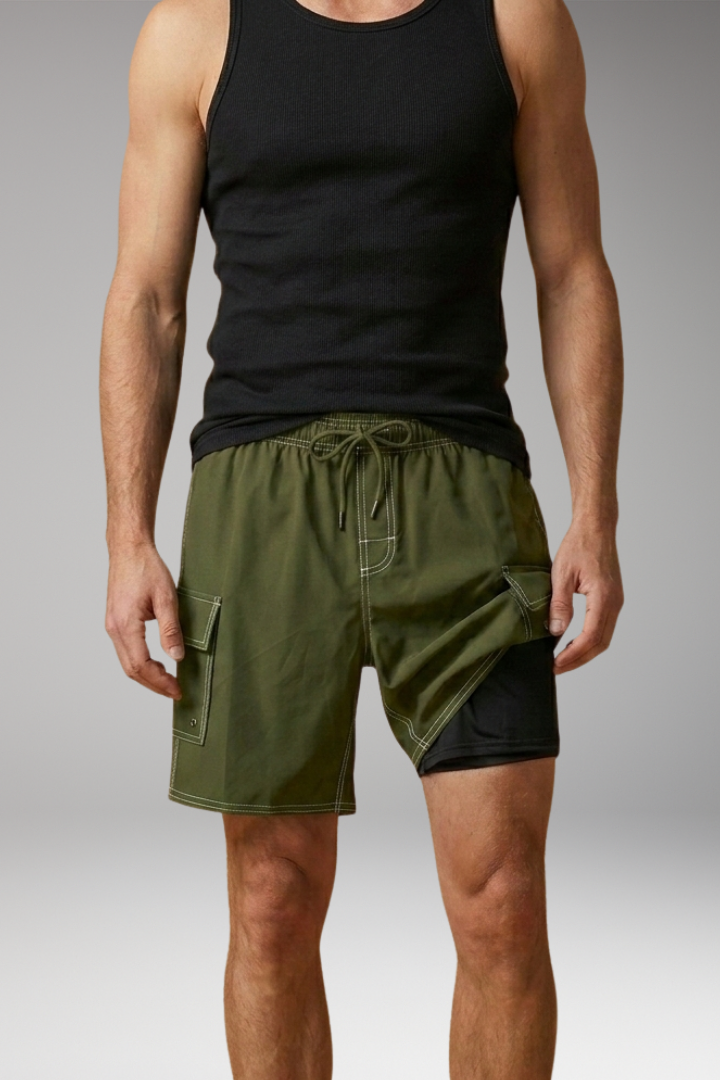Men’s Swim Shorts with Elastic Waistband and Drawstring
