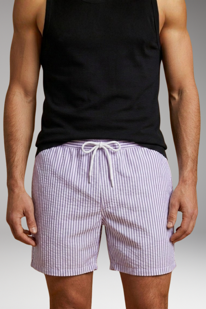 Men’s Swim Shorts with Elastic Waistband and Drawstring