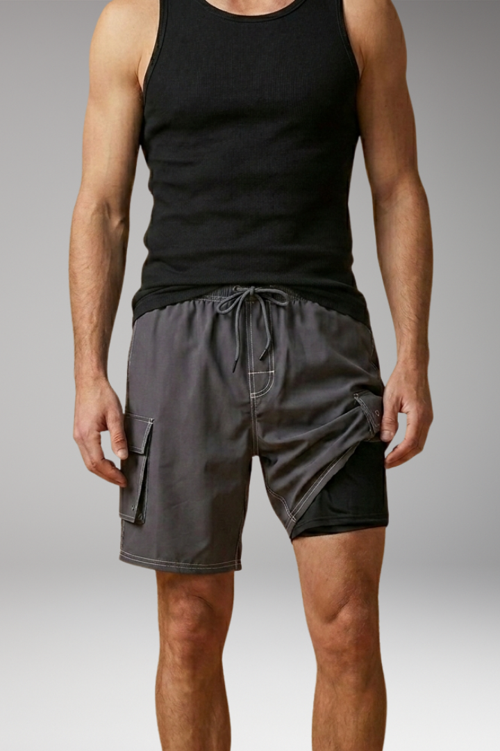 Men’s Swim Shorts with Elastic Waistband and Drawstring