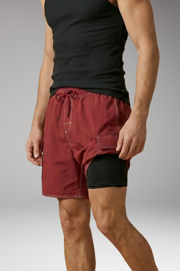 Men’s Swim Shorts with Elastic Waistband and Drawstring
