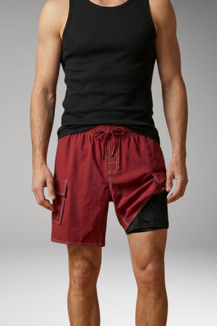 Men’s Swim Shorts with Elastic Waistband and Drawstring
