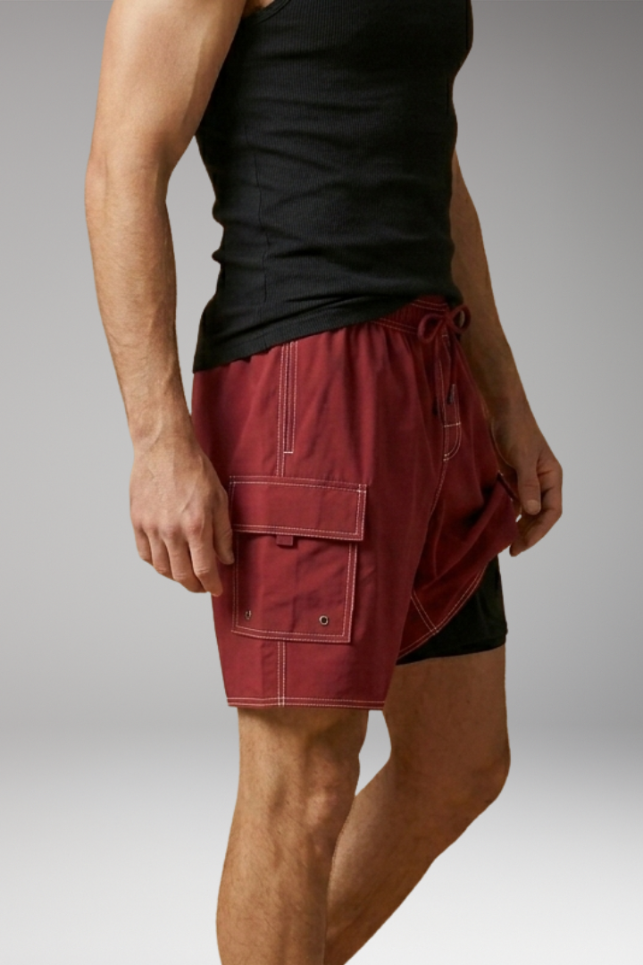 Men’s Swim Shorts with Elastic Waistband and Drawstring