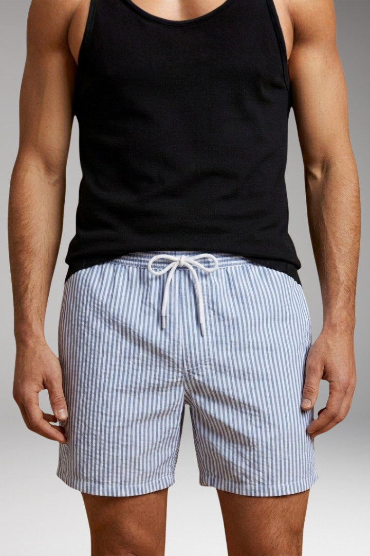 Men’s Swim Shorts with Elastic Waistband and Drawstring